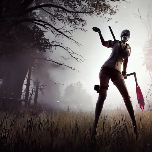 Image similar to Screenshot of 2B as a survivor in Dead By Daylight