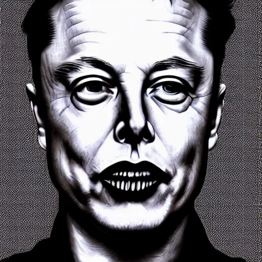 Prompt: Elon Musk by H. R. Giger, highly detailed