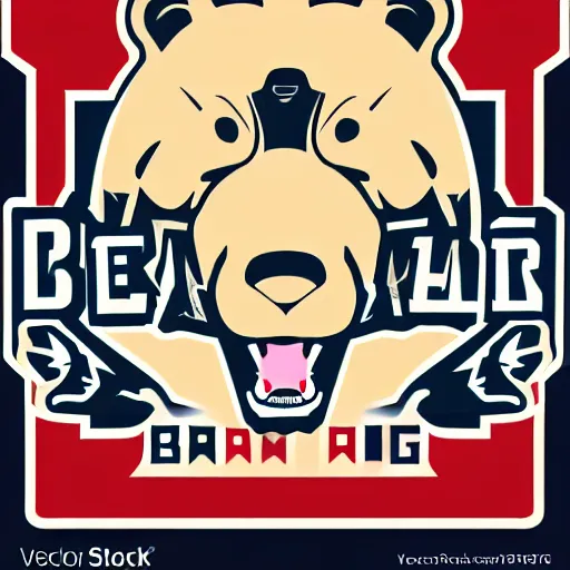 Prompt: sports logo detailed vector bear