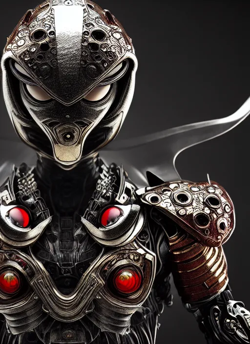 Image similar to japan kamen rider with oval eyes, intricate detail, royo, whealan, giger, klimt, hd, octane render, unreal engine,