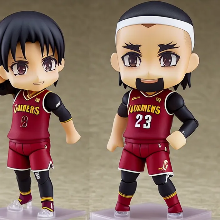 Image similar to an anime nendoroid of lebron james, figurine, detailed product photo