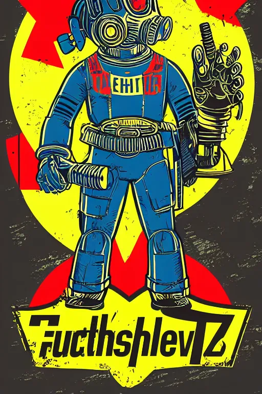 Image similar to fallout 7 6 retro futurist illustration art by butcher billy, sticker, colorful, illustration, highly detailed, simple, smooth and clean vector curves, no jagged lines, vector art, smooth andy warhol style