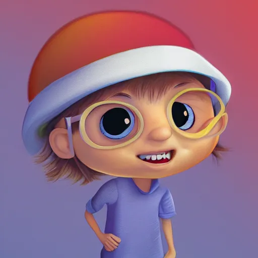 Prompt: little kid in style of pixar, digital art