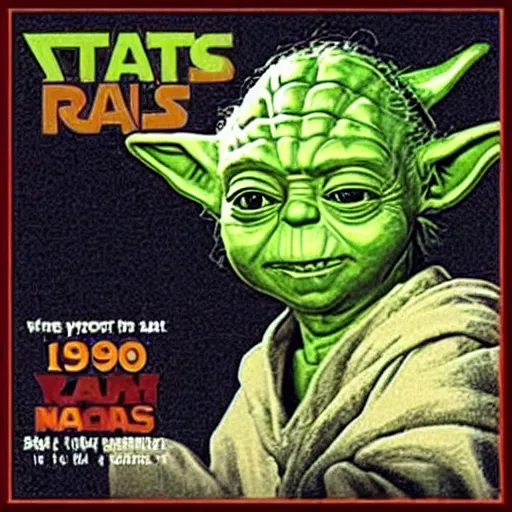 Image similar to yoda on 1 9 9 0 s rap album