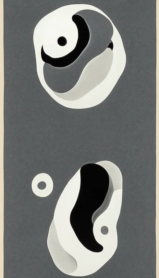 Prompt: Abstract representation of ying Yang concept, by Charles Addams