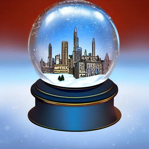 Image similar to snow globe of buenos aaires city, artstation, photorealism