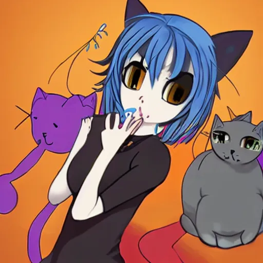 Image similar to Megpoid gumi as a cat girl