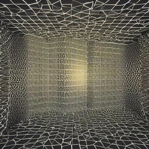 Image similar to architecture made of bees cells, geometric pattern, ultradetailled, uplight, octane render,