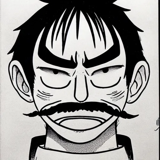 Prompt: [ luffy mustache ] ( by kentaro miura ) ( by george morikawa )