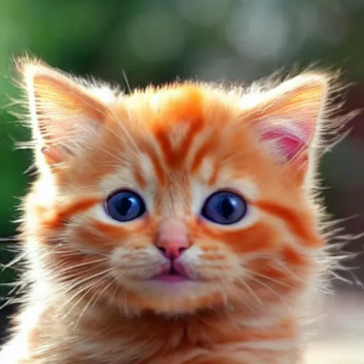 Image similar to curious cute fluffy orange tabby kitten