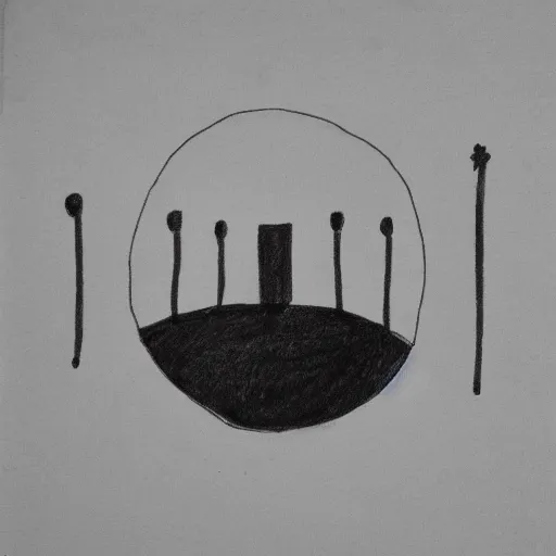 Image similar to minimalist children’s drawing of the end of the world., horror,