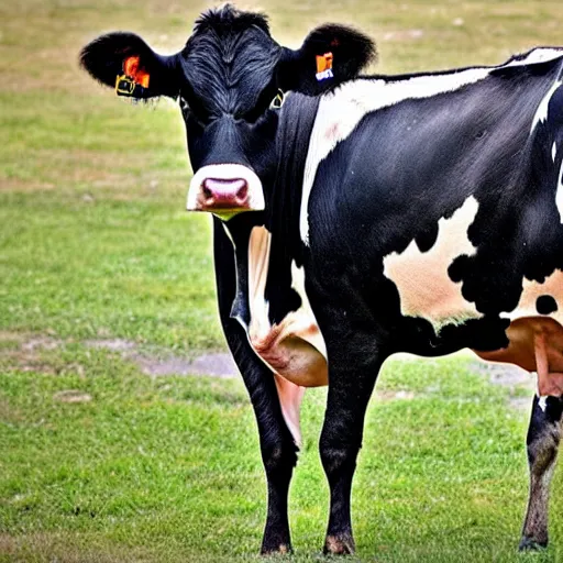 Prompt: cow with six legs