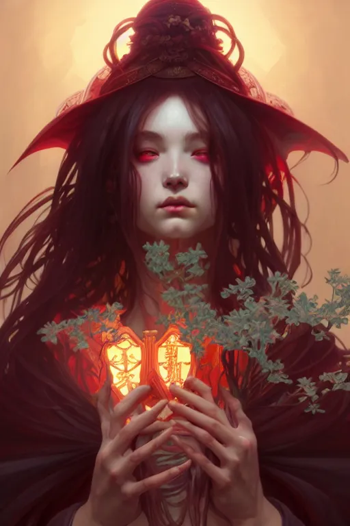 Image similar to beautiful necromancer, highly detailed, digital painting, artstation, sharp focus, illustration, art by tan zi and ayanamikodon and alphonse mucha and wlop