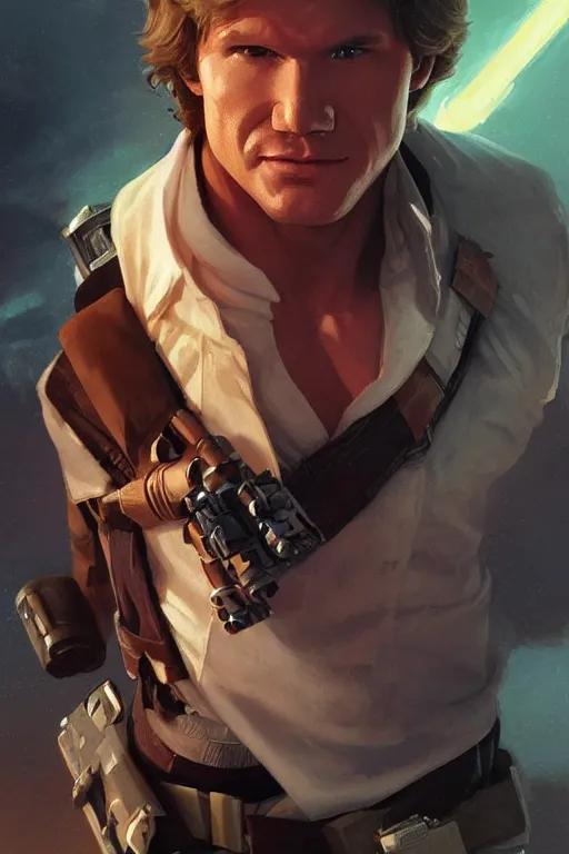 Image similar to han solo, action figurine toy, vaporwave, highly detailed, digital painting, artstation, concept art, smooth, sharp focus, illustration, art by artgerm and greg rutkowski and alphonse mucha