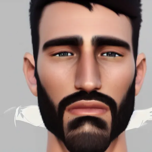 Image similar to a closeup shot of handsome esfand from twitch, gigachad, strong jawline, photorealism, 8k