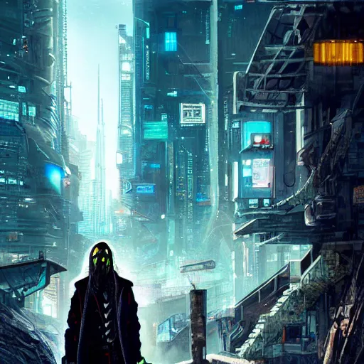 Image similar to Cyberpunk Hobbit