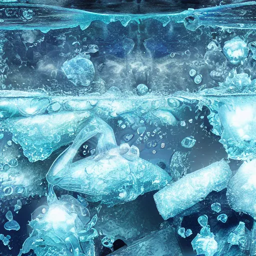 Image similar to icy submerged transparendigitalart leaked aquatic noticing