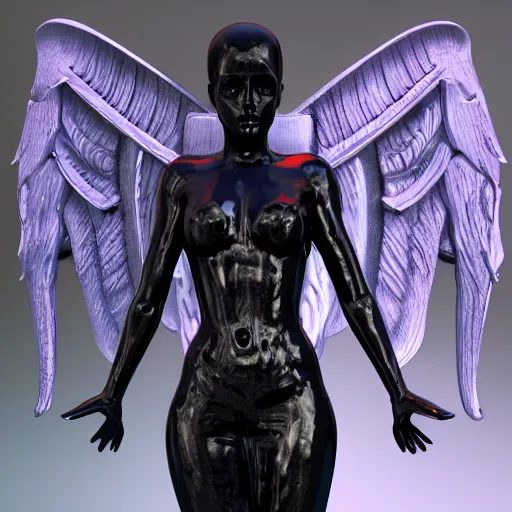 Image similar to gothic angel neon city epic pose ultra detail 3 d render concept, 8 k, stunning award winning art