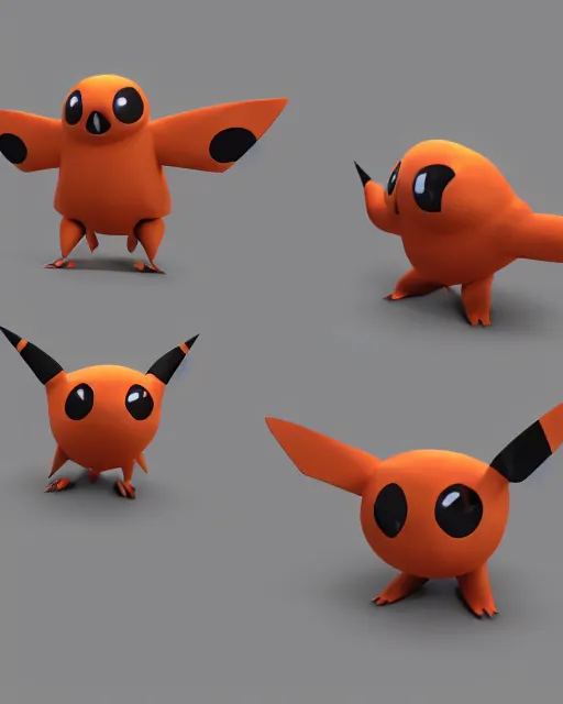 Prompt: pokedstudio pokedbot, rendered in blender, symmetrical