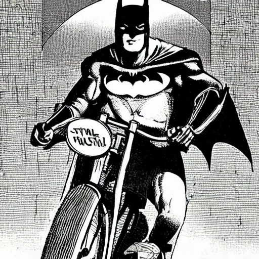 Image similar to batman riding a bike