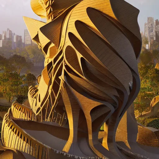 Prompt: lion in the style of gehry and gaudi, ultra detailed, digital painting, trending artstation, concept art, illustration, cinematic lighting, photorealism, epic, octane render