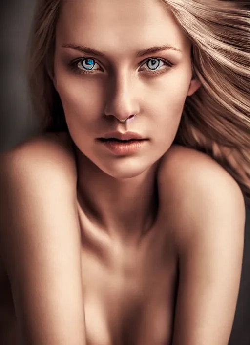 Image similar to a gorgeous norwegian female photo, professionally retouched, soft lighting, realistic, smooth face, full body shot, torso, dress, perfect eyes, sharp focus on eyes, 8 k, high definition, insanely detailed, intricate, elegant, art by mark litvokin