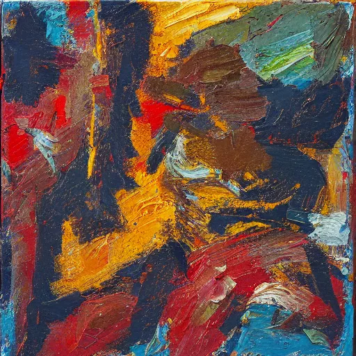 Image similar to oil paint impasto relief, turkish carpet, multi layered tiny thick brush marks, some splattered paint, in the style of ivan shishkin and frank auerbach and van gogh