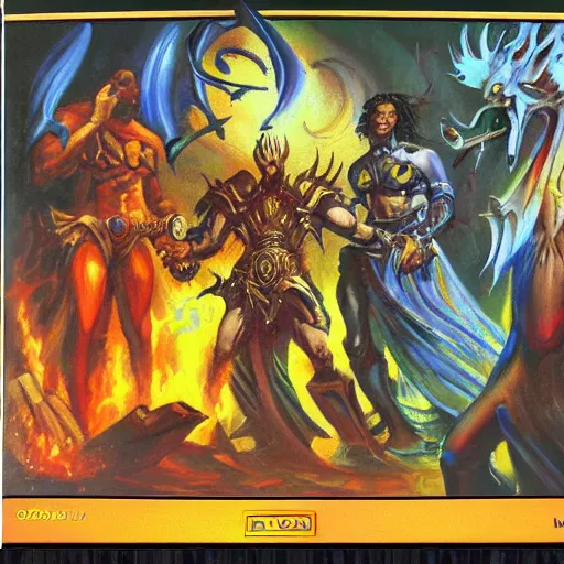 Prompt: a 1 9 9 0 s painting of magic the gathering artwork