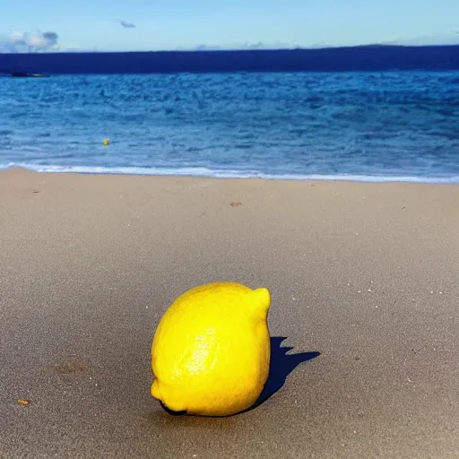 Image similar to lemon relaxing on the beach