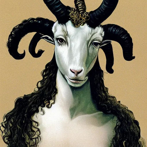 Image similar to medusa as a goat