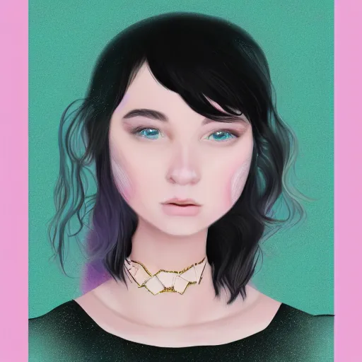 Prompt: a portrait of a future pastel princess, digital art