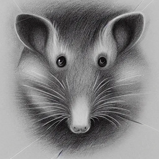 Prompt: 'after life is over it is all over. the universe might not as well not exist after it all ends because you will no longer exist because you will be non-existent for eternity!', a drawing of a opossum, very interesting.