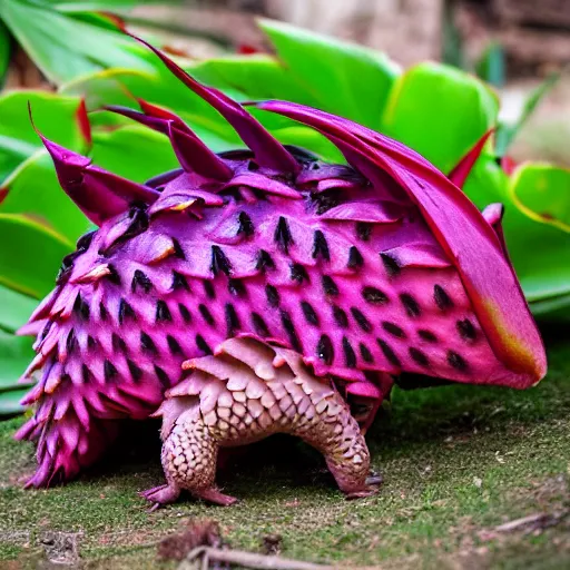 Prompt: a dragonfruit pangolin