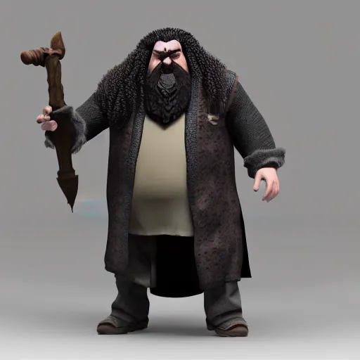 Image similar to hagrid, clash royal style characters, unreal engine 5, octane render, detailed, cinematografic, cinema 4 d