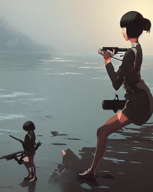 Image similar to war, by ilya kuvshinov