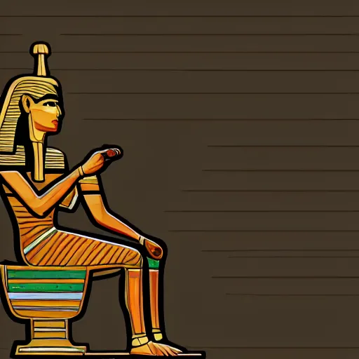 Image similar to egyptian god working on computer