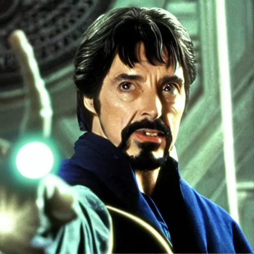 Image similar to al pacino as doctor stephen strange in doctor strange ( 1 9 8 0 )