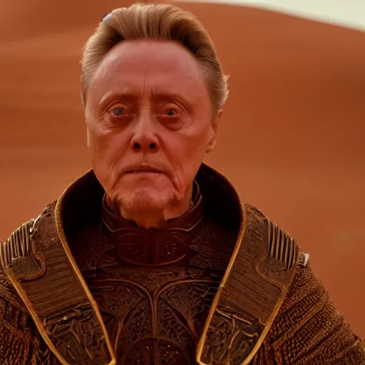 Prompt: christopher walken as emperor shaddam iv in dune | directed gaze, xf iq 4 and f / 1. 4 and iso 2 0 0 and 8 k and raw and unedited and symmetrical balance and in frame