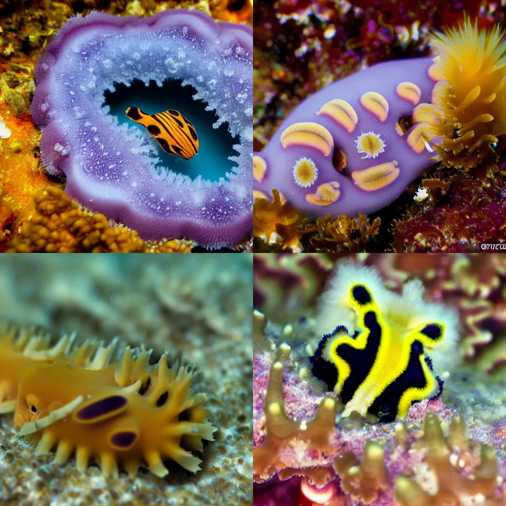 Prompt: National Geographic, macro, nudibranch, ocean
