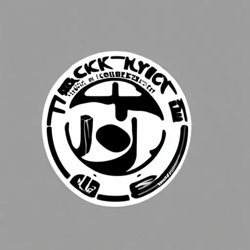 Prompt: black on white graphic design single sticker in style of david rudnick, eric hu, guccimaze, acid, y 2 k, 4 k sharpening,