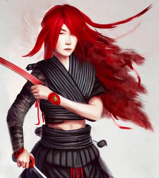 Wallpaper ID: 174242 / female, white hair, sexy, girl, samurai, anime, hot,  sword, red eyes Wallpaper