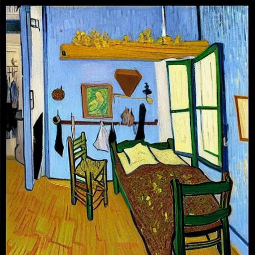 Image similar to van gogh style house, realistic,