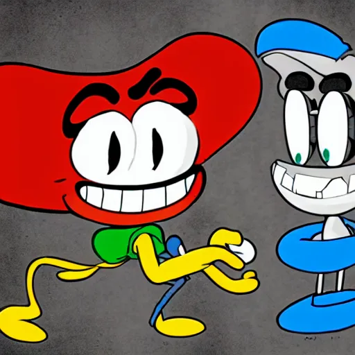 Prompt: Cuphead and Mugman