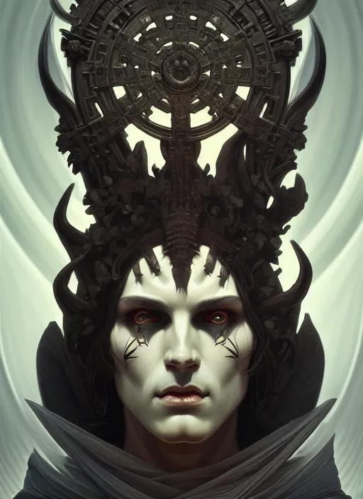 Image similar to symmetry!! portrait of hades, greek mythology, ancient greece, underworld, intricate, highly detailed, dark lighting, digital art, digital painting, artstation, sharp focus, illustration, art by artgerm and greg rutkowski and alphonse mucha, 8 k