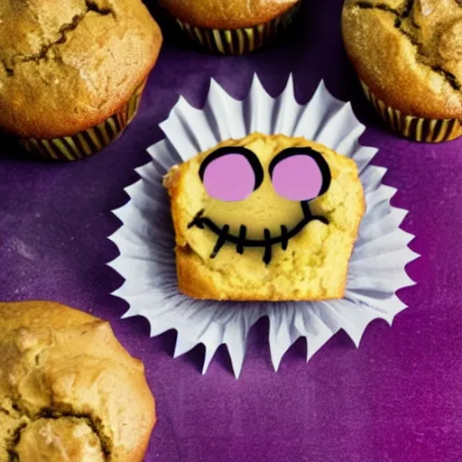 Image similar to photo of a muffin with a speech bubble over its head saying 'eat me, daddy'.