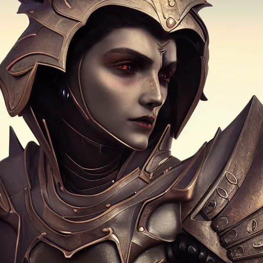 Image similar to stunning bust of a beautiful female knight, but as an anthropomorphic female dragon, well designed robot female dragon head, well armored, sharp claws, HD octane render, epic cinematography, fantasy, Artstation, Deviantart, Furaffinity