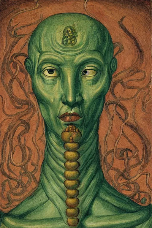 Prompt: beautiful face portrait of nyarlathotep, oil painting by nicholas hilliard, raphael, sofonisba anguissola