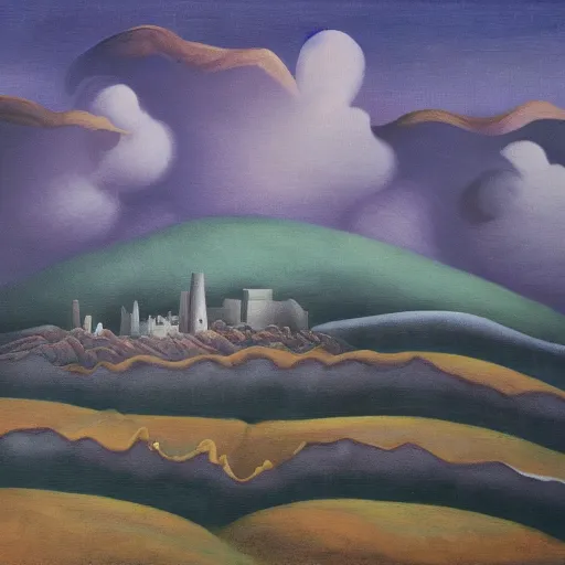 Image similar to the fortress of misfortune, surrealist landscape painting