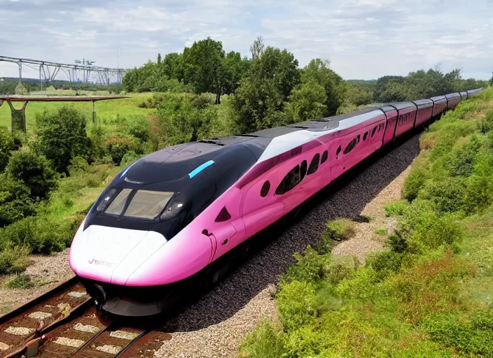 Prompt: A train that looks like a butterfly. This advanced train was designed to look like a butterfly.