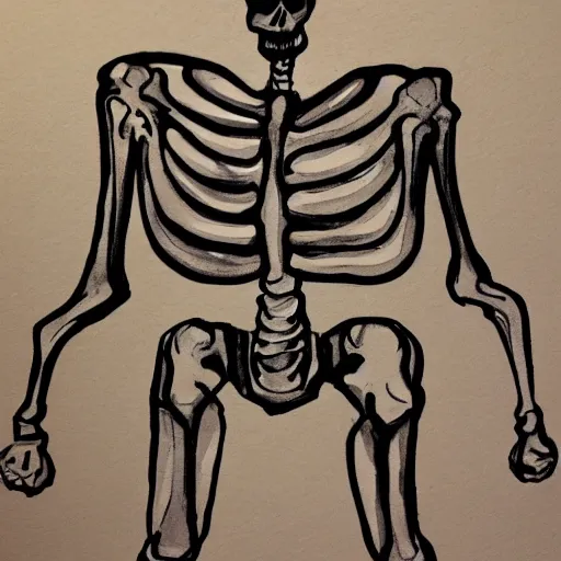Prompt: Shirtless Skeleton